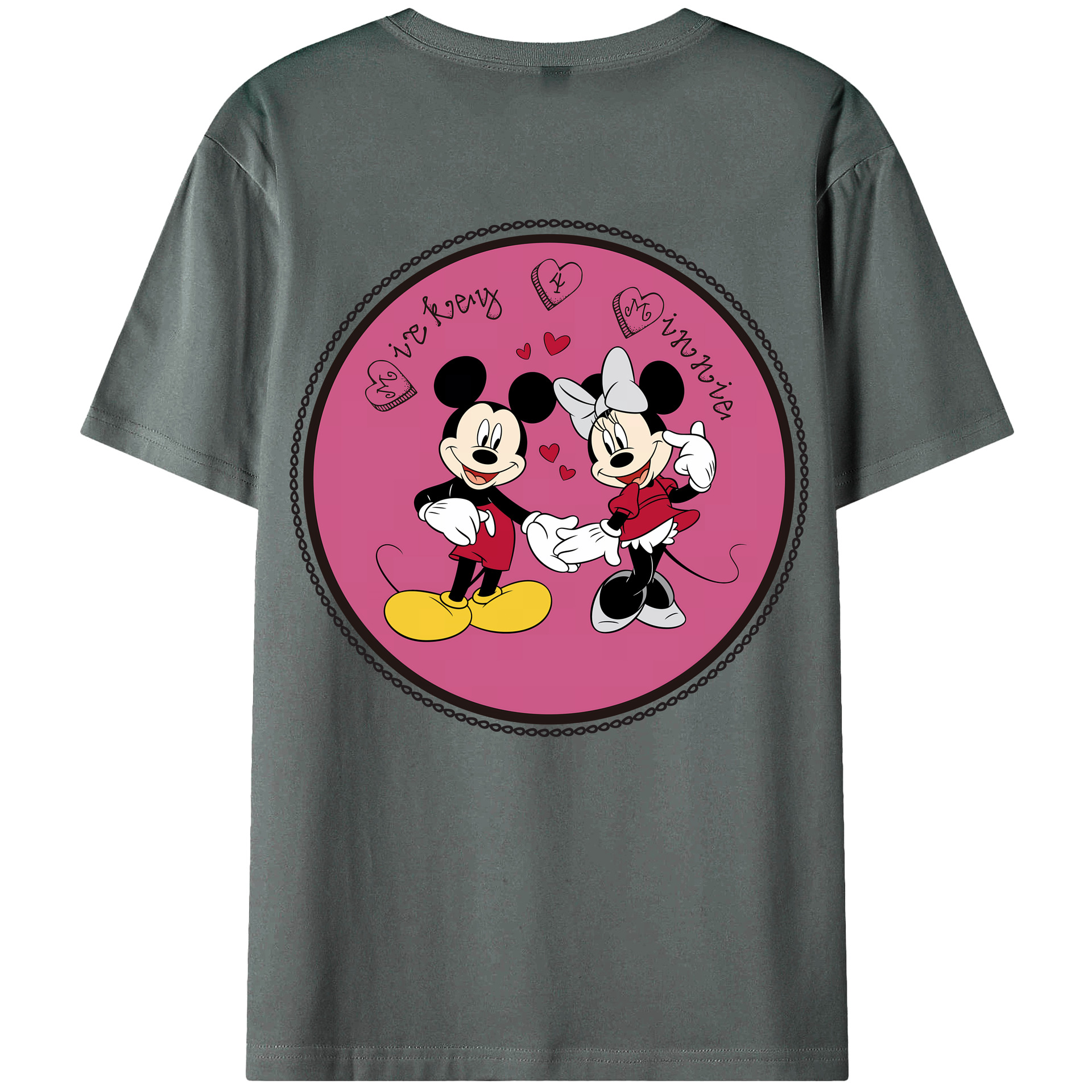 （画像用） ミッキーマウス Mickey Mouse 綿100％半袖Tシャツ（背面プリント）